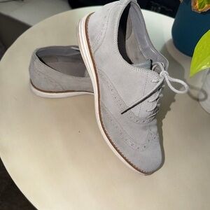 Cole Haan Original Grand Wingtip Oxford shoes women's grey suede